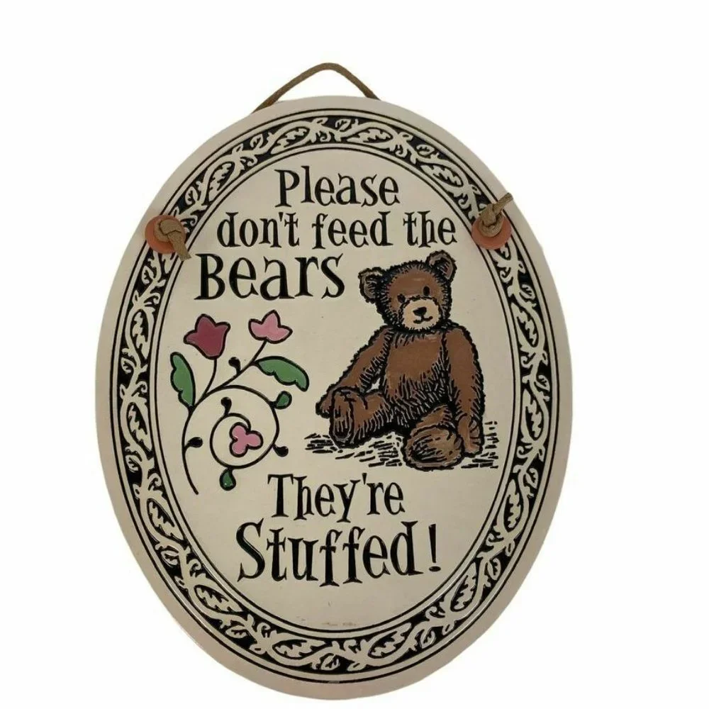 Spooner Creek Designs Please Don't Feed the Bears Wall Plaque Michael Macone USA